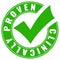 Clinically proven green tick icon