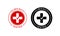 Clinically tested vector medical cross check icon