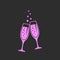 Clinking glasses of champagne vector icon