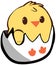 Clip Art of a baby chick sitting in an egg