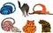 Clip Art of colorful cats