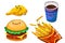 Clip Art Set: Hamburger Family.