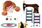Clip Art Set: Sewing Machine, Girl, Ladder, Cat, etc.