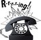 Clip-art of a vintage telephone ringing