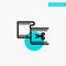 Clip, Cut, Edit, Editing, Movie turquoise highlight circle point Vector icon