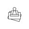Clip files icon. Simple line, outline vector of office icons for ui and ux, website or mobile application