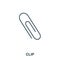 Clip line icon. Thin design style from office tools icon collection. Simple clip icon for infographics and templates