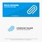 Clip, Metal, Paper, Pin SOlid Icon Website Banner and Business Logo Template