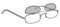 Clip-on Rimless frame glasses fashion accessory illustration. Sunglass 3-4 view for Men, women, unisex style, flat