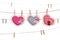 Clip on a twine , hanging heart valentine\'s day