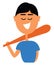 Clipart of a baseball player vector or color illustration