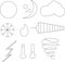 Clipart, black and white weather icons