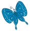 Clipart of a blue butterfly vector or color illustration