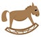 Clipart of a brown-colored toy rocking horse vector or color illustration