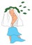 Clipart of a cute little girl enjoying the breeze, vector or color illustration