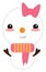 Clipart of the cute little girl snowman, vector or color illustration