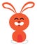 Clipart of a cute little rabbit smiling vector or color illustration