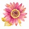 clipart cute pink sunflower water color painting generative AI
