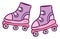 Clipart of the cute roller skates for kids in pink color, vector or color illustration