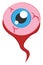 Clipart of an eyeball representing its parts like veins blue pupil and other details vector color drawing or illustration