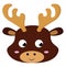 Clipart of the face of a cute baby deer vector or color illustration
