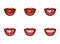Clipart of female mouths with dental problems