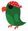 Clipart of a green pirate`s parrot vector or color illustration