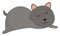 Clipart of a grey cat sleeping set on isolated white background vector or color illustration