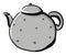 Clipart of a grey-colored teapot vector or color illustration