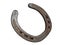 Clipart illustration closeup of one single rusty horseshoe