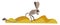 Clipart of a jumping jerboa rodent set on isolated white background viewed from the side vector or color illustration