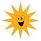 Clipart of a laughing yellow sun vector or color illustration