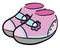 Clipart of a pair of baby`s pink shoes vector or color illustration