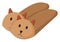 Clipart of a pair of closed toe slippers with the face of a pussy cat, vector or color illustration