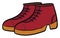 Clipart of a pair of red-colored cut shoes vector or color illustration