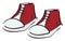 Clipart of a pair of red-kids shoes vector or color illustration