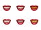 Clipart of red female lips for dental design