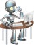 Clipart robot sitting desk
