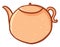 Clipart of a round-shaped teapot/Kettle/Evening snacks time vector or color illustration