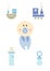 Clipart Set: Baby boy (blue)