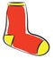 Clipart of a showcase red-colored pair of socks vector or color illustration