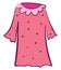 Clipart of a showcase rose-colored woman`s nightie vector or color illustration