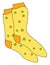 Clipart of a showcase yellow-colored pair of socks vector or color illustration
