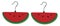 Clipart of watermelon earring droppings hook-model over white background/Accessories/Jewelry, vector or color illustration