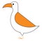 Clipart of a white-colored bird  vector or color illustration