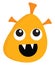 Clipart of a yellow-colored happy monster set on isolated white background vector or color illustration
