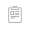 Clipboard or business document line outline icon