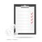 Clipboard with checking off tasks end gears