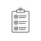 Clipboard with checklist icon, symbol for web site and app design.