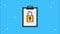 Clipboard checklist and padlock security animation